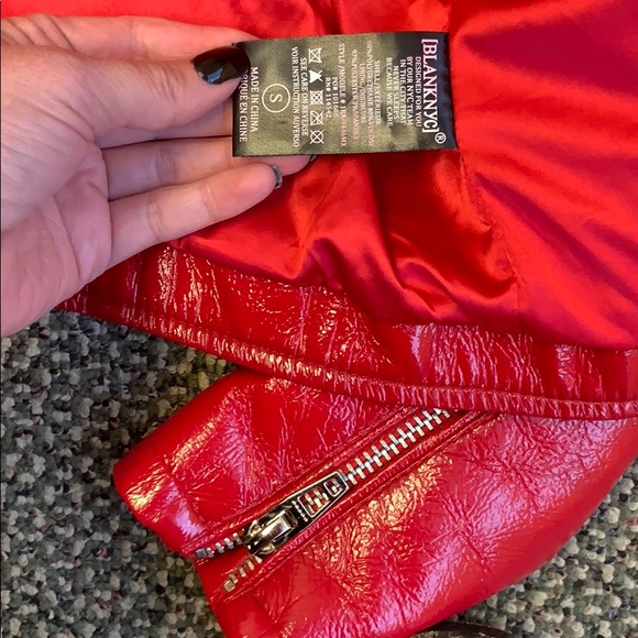 REASONABLE OFFERS OKAY- RED FAUX LEATHER JACKET - Picture 4 of 7